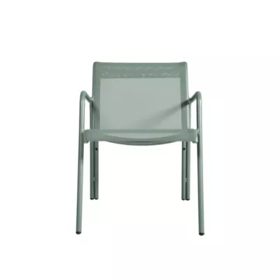 Fauteuil de jardin aluminium et textilène Atlas vert Arcane H.81 cm