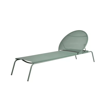 Bain de soleil aluminium et textilène Pop vert Arcane