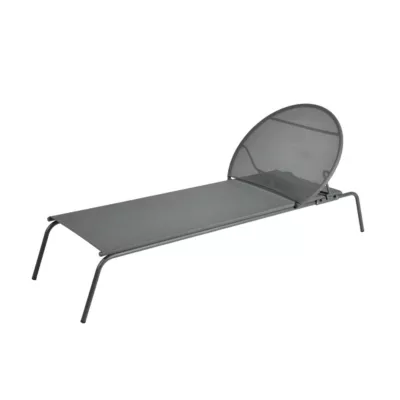Bain de soleil aluminium et textilène Pop gris Arcane