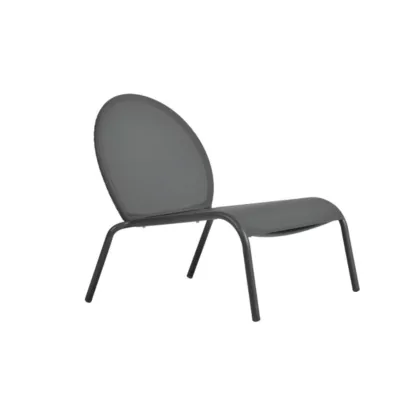 Chaise longue aluminium et textilène Pop gris Arcane