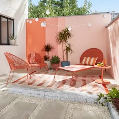 Bain de soleil aluminium et textilène Pop terracotta Arcane