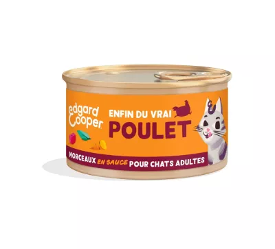 Pâtée en morceaux pour les chats adultes au poulet 85g Edgard cooper
