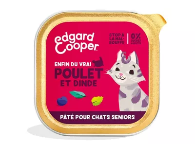 Pâtée pour chats senior au poulet et à la dinde 85g Edgard cooper