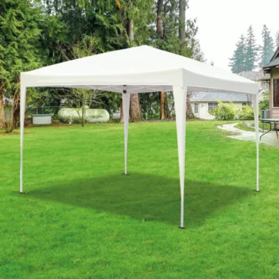 Tonnelle autoportante toit polyester blanche 3 x 3 m