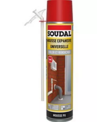Mousse expansive Soudal Isoler et reboucher 500ml