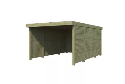 Carport bois Gardenas Mordern 3 côtés fermés