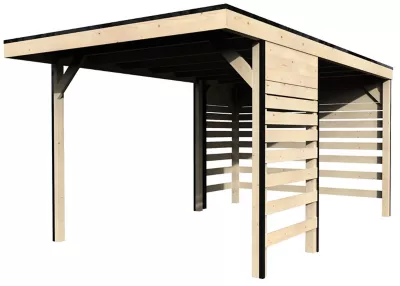 Carport bois avec toiture en voliges 16mm Decor et Jardin Taho