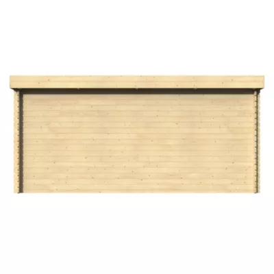Garage en bois toit plat double porte Décor et jardin Galan