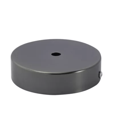 Pavillon de plafond métallique Chacon titane Ø10 x H. 2,5 cm