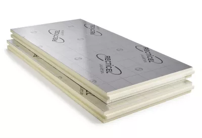 Panneau d'isolation thermique Polyuréthane Fitforall Recticel L. 1.20 x l. 2.50 m. Ep. 82 mm R. 3,7 m²K/W