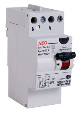 Interrupteur differentiel 30mA 25A type AC AEG
