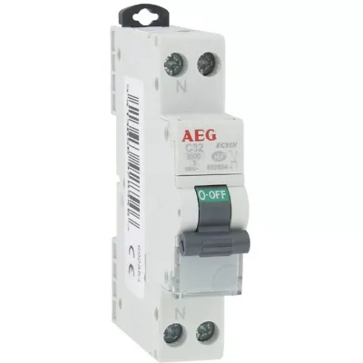 Disjoncteur Phase + neutre 32A AEG