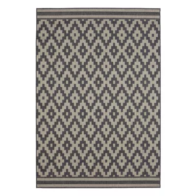 Tapis motifs losanges gris et taupe 120 x 170 cm