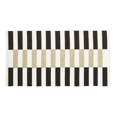 Tapis plat graphique Noir et écru 120x170cm