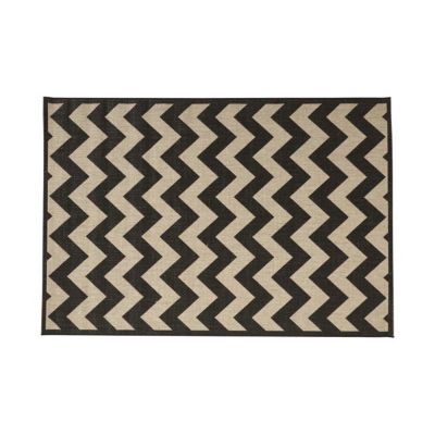 Tapis graphique noir et écru 160 x 230 cm