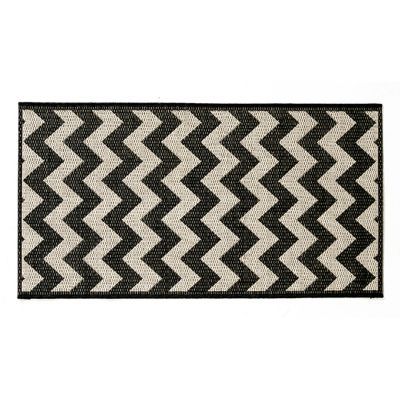 Tapis graphique noir et écru 60 x 110 cm