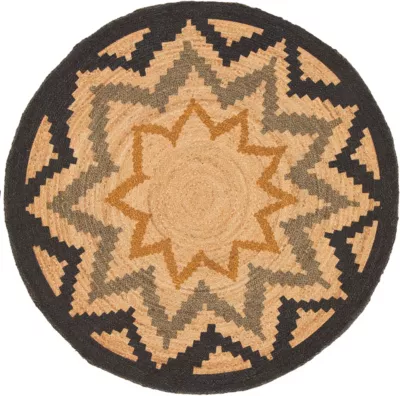 TAPIS TONGA JUTE FLEUR D80