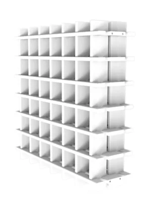 Casier 36 bouteilles en pin massif blanc H. 75 x l. 75 x P. 22 cm