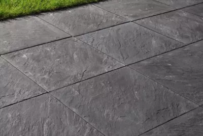 Dalle béton effet ardoise L. 50 cm x l. 50 cm gris anthracite
