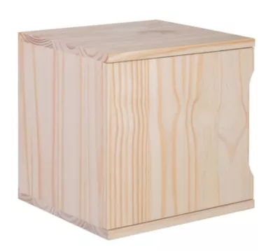 Bloc avec porte en pin massif pour étagère cube
