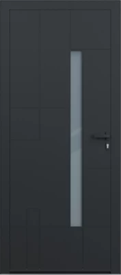 Porte d'entrée aluminium gris Imani H.215 x l.90 cm poussant gauche