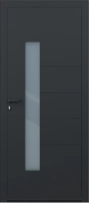 Porte d'entrée aluminium gris Harumi H.215 x l.90 cm poussant droit