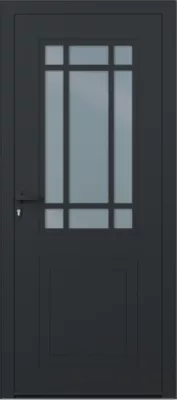 Porte d'entrée aluminium gris Betina H.215 x l.90 cm poussant droit