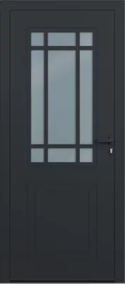Porte d'entrée aluminium gris Betina H.215 x l.90 cm poussant gauche