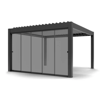 Paroi vitrée coulissante pour pergola Vali 4 x 4 m gris anthracite 7016
