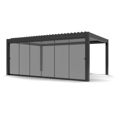 Paroi vitrée coulissante pour pergola Vali 4 x 6 m gris anthracite 7016