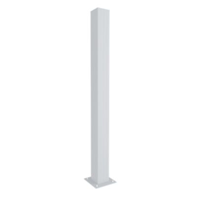 Poteau aluminium sur platine blanc 15 x 15 x 180 cm 4ALU