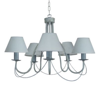 Lustre abat jour Tosel blanc h.51 cm