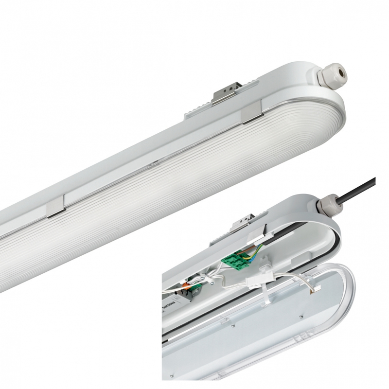 Industriel Luminaires Étanches Leds • L’Etanche LED qui vous fait oublier les tubes fluorescents • L’Etanche LED le plus performant du marché avec 117 lm/W • Le premier Etanche LED du marché avec un équivalent strict au 2x58W • Un retour sur investissement en moins de 3 ans