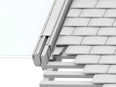 Raccord fenêtre de toit simple sur tuiles plates Velux EDP MK06 gris