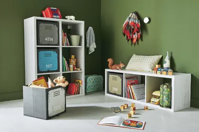 Étagère modulable 3 cubes coloris blanc cendre