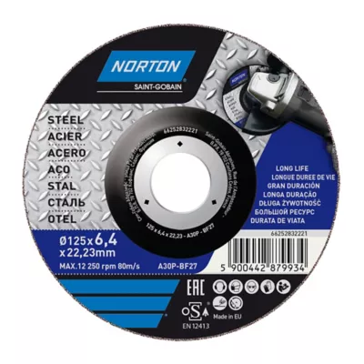 Disque de meulage métal Norton 125x6x22,2 mm
