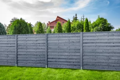Panneau droit de clôture en bois anthracite ép.25 mm L 180 x H.180 cm