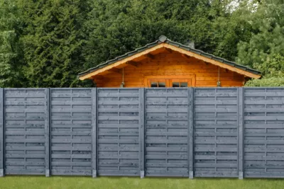 Panneau droit de clôture en bois anthracite ép.25 mm L 90 x H.180 cm