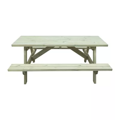 Table de picnic en bois vert L.178 x l.130 x H.73 cm Stelmet
