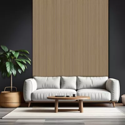 Panneau décoratif fraisé Caiman effet chêne L.280x l.60cm Ep. 1,5cm