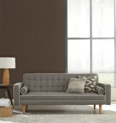 Panneau décoratif fraisé Caiman effet noyer L.280x l.60cm Ep. 1,5cm