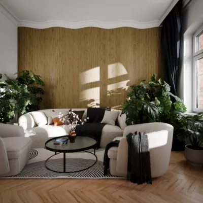 Panneau tasseau flexible MDF Ella effet chêne clair 275X90 cm