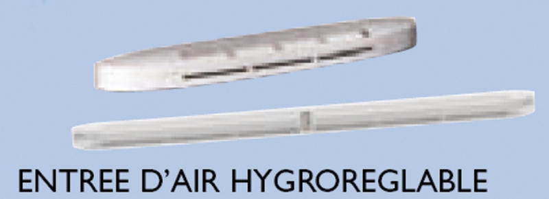 Kit entrée d'air Hygroréglable entrée d'air + capuchon façade - dim : L420 x H45 x E40 mm