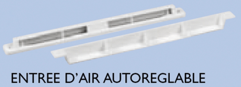 Kit entrée d'air autoréglable acoustique entrée d'air + capuchon façade - dim : L295 x H20 x E18 mm
