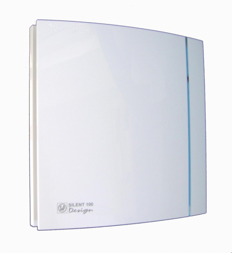 aérateurs " SILENT 100 DESIGN " absolument silencieux 26.5 dB (A) - extra-platclasse 2 - IP 45 - pour salles de bains et locaux humides8 W - débit 85 m3/h - support antivibratile - blanc