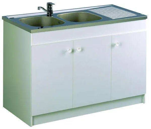 MEUBLE S/EVIER 3P.LEADER.120X60 BLC 200137