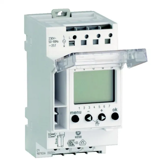 Image principale de Horloge digitale hebdomadaire 2,5 modules 1 canal Acti9, SCHNEIDER ELECTRIC