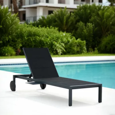 Bain de soleil en aluminium gris Izza