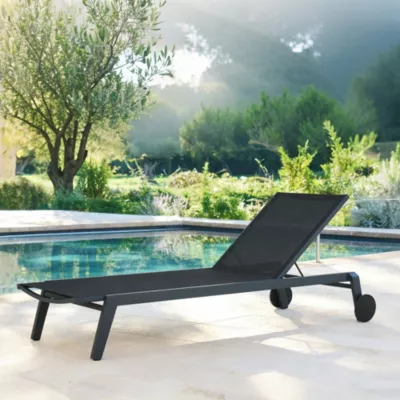 Bain de soleil en aluminium gris Faro