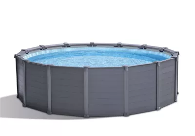 Piscine tubulaire ronde Intex graphite ø4,78 m
